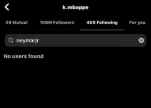 Neymar unfollows Mbappe on Instagram 