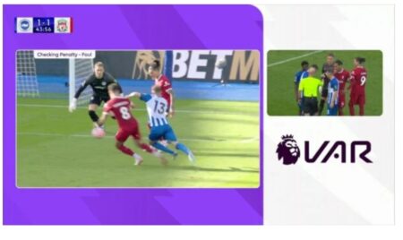 The foul on Szoboszlai against Brighton